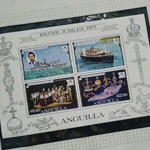 1977 Queen Elizabeth II Silver Jubilee Postal Stamp Set Block British Royalty #1