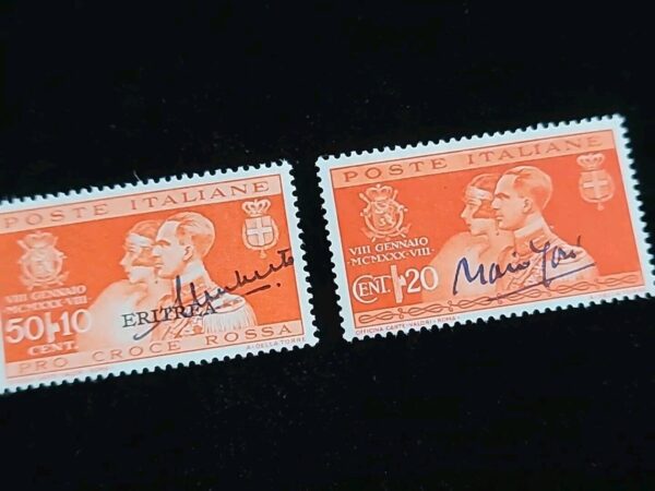 King Umberto II Signed Queen Marie-José of Belgium Autograph Italy Royalty Stamp - Image 3