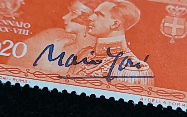 King Umberto II Signed Queen Marie-José of Belgium Autograph Italy Royalty Stamp - Image 8