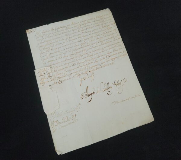 Spain Royalty Letter King Charles II Signed Antique Spanish Royal Seal Document - Image 2