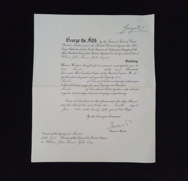 Edward VIII Signed Prince Wales Duke Windsor OBE Document King George Royalty UK - Image 3