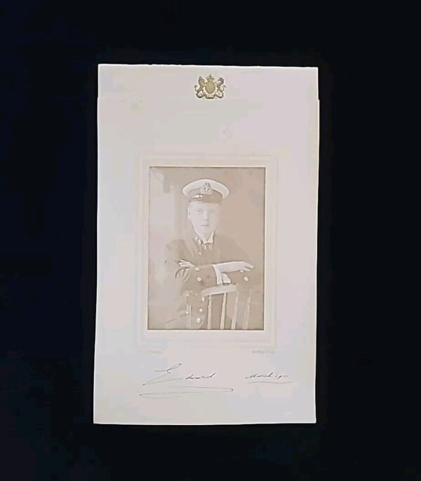 1911 King Edward VIII Signed Royal Photo Prince Wales Autograph British Royalty - Image 2