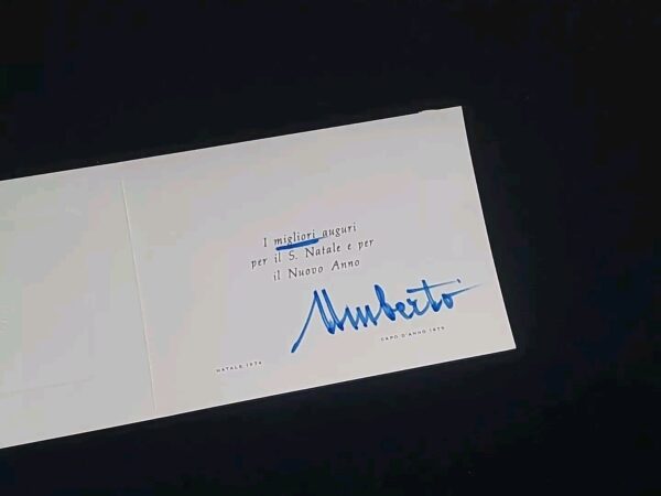 1974 King of Italy Umberto II Signed Christmas Card Italian Royalty Autograph IT - Image 11