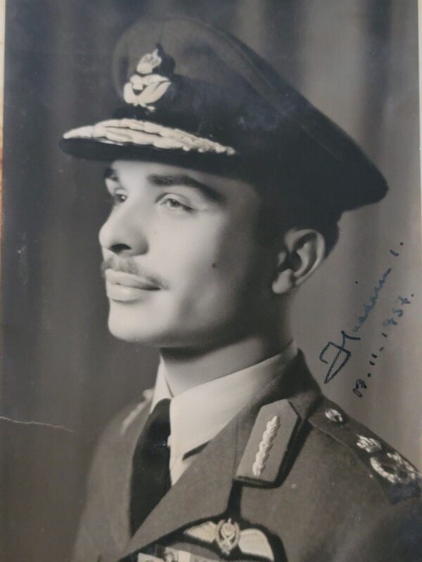 1957 King Jordan Hussein Signed Royal Photo Postcard Document Jordanian Royalty - Image 8