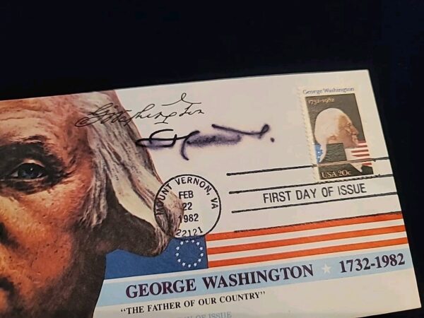 1982 Jordan King Hussein Signed Autograph FDC Envelope George Washington Royalty