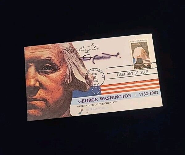 1982 Jordan King Hussein Signed Autograph FDC Envelope George Washington Royalty - Image 4