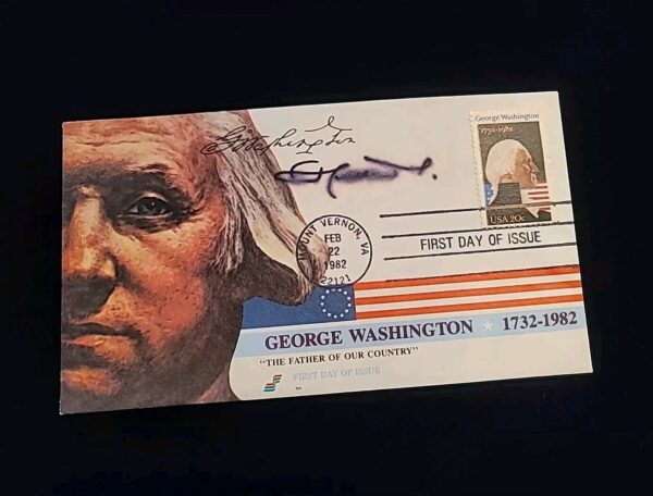 1982 Jordan King Hussein Signed Autograph FDC Envelope George Washington Royalty - Image 6