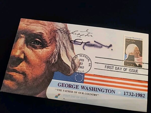 1982 Jordan King Hussein Signed Autograph FDC Envelope George Washington Royalty - Image 7