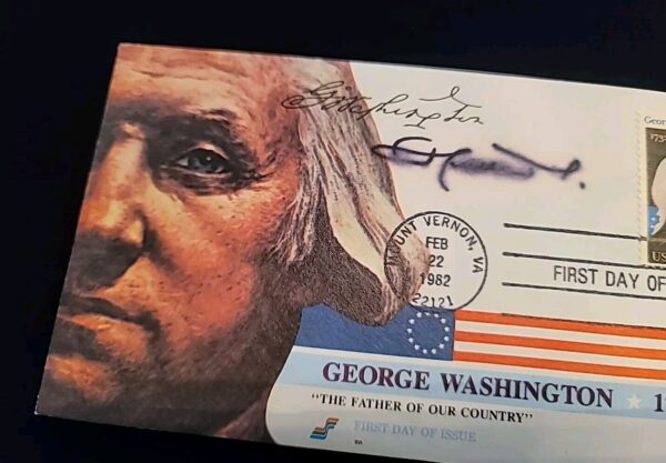 1982 Jordan King Hussein Signed Autograph FDC Envelope George Washington Royalty - Image 8