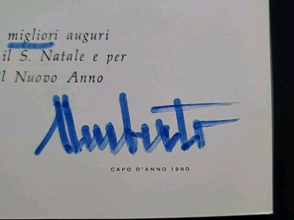 1979 King of Italy Umberto II Signed Christmas Card Italian Royalty Autograph IT - Image 2