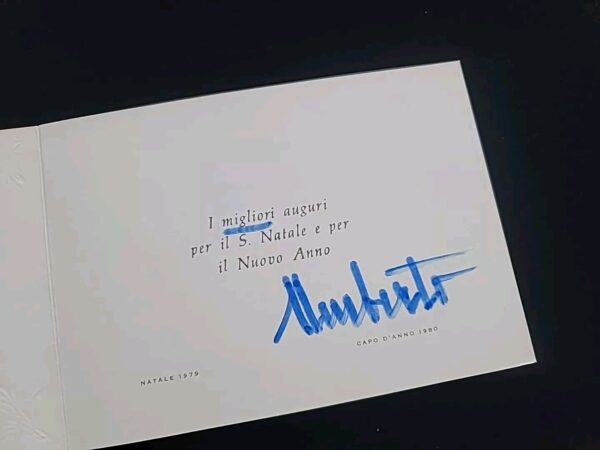 1979 King of Italy Umberto II Signed Christmas Card Italian Royalty Autograph IT - Image 4