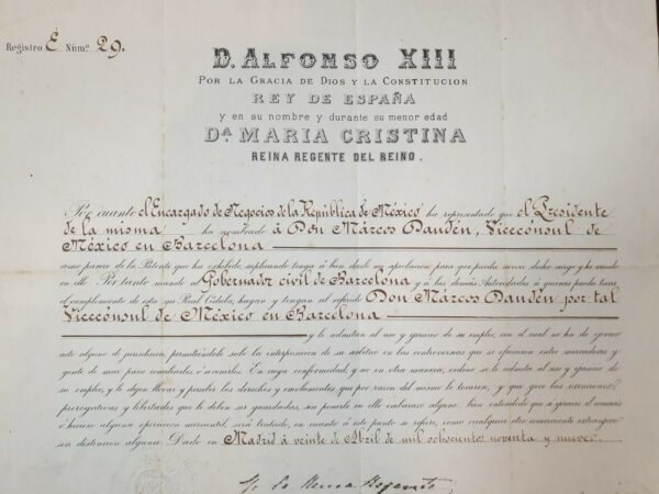 Queen of Spain Maria Cristina Signed Autographed Royal Document Spanish Royalty - Image 3