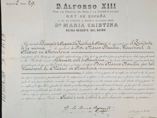 Queen of Spain Maria Cristina Signed Autographed Royal Document Spanish Royalty - Image 11