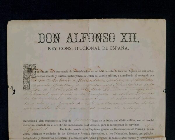 King Spain Alfonso XII Signed Royal Document Yo El Rey Spanish Royalty Coat Arms - Image 6