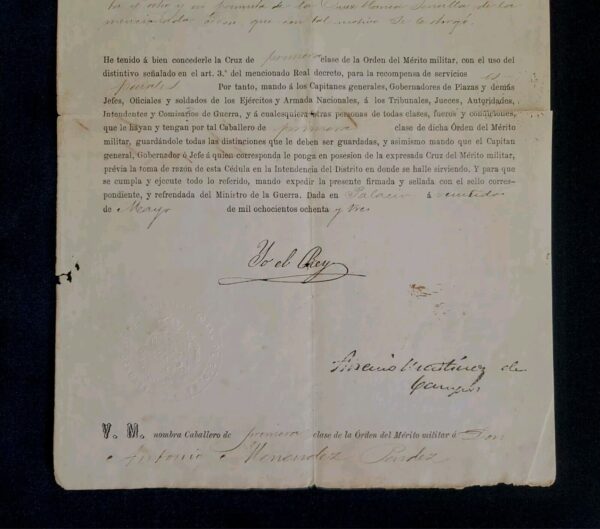 King Spain Alfonso XII Signed Royal Document Yo El Rey Spanish Royalty Coat Arms - Image 7