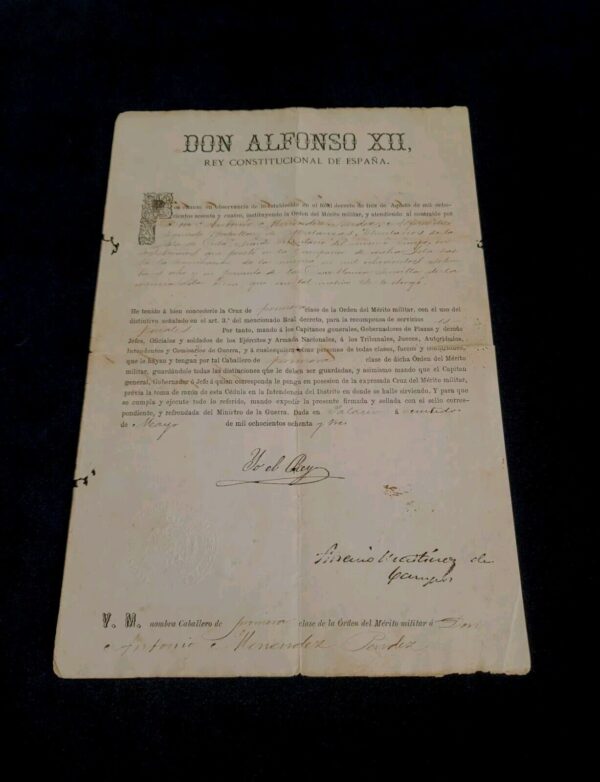 King Spain Alfonso XII Signed Royal Document Yo El Rey Spanish Royalty Coat Arms - Image 10