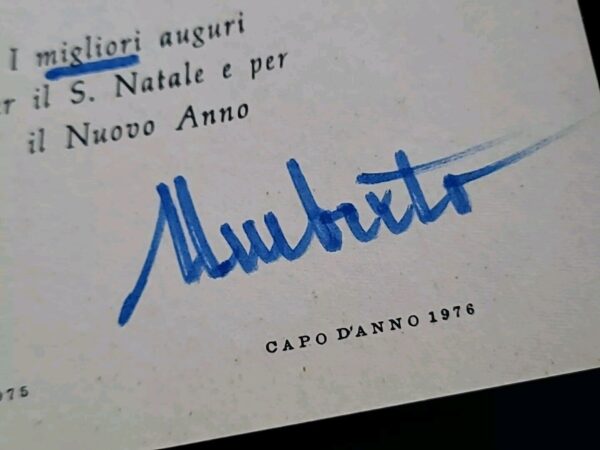 1975 King of Italy Umberto II Signed Christmas Card Italian Royalty Autograph IT - Image 2