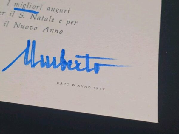 1976 King of Italy Umberto II Signed Christmas Card Italian Royalty Autograph IT - Image 4