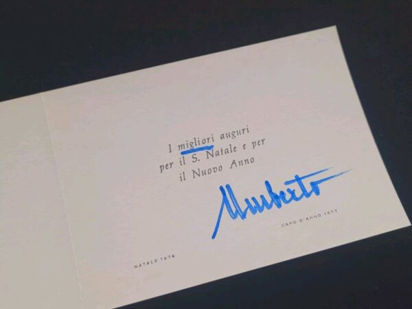 1976 King of Italy Umberto II Signed Christmas Card Italian Royalty Autograph IT - Image 9