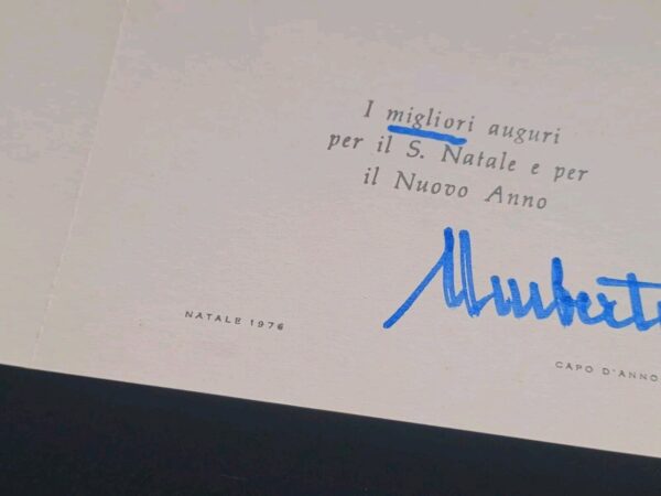 1976 King of Italy Umberto II Signed Christmas Card Italian Royalty Autograph IT - Image 14