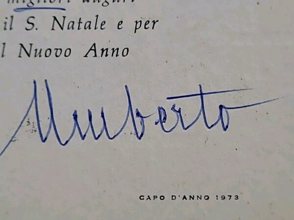 1972 King of Italy Umberto II Signed Christmas Card Italian Royalty Autograph IT - Image 4