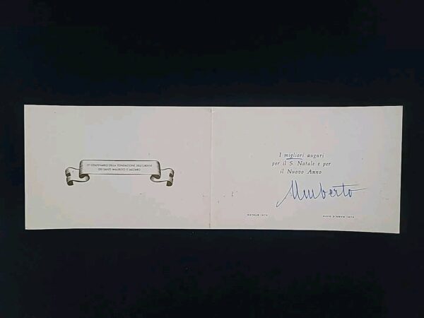 1972 King of Italy Umberto II Signed Christmas Card Italian Royalty Autograph IT - Image 9