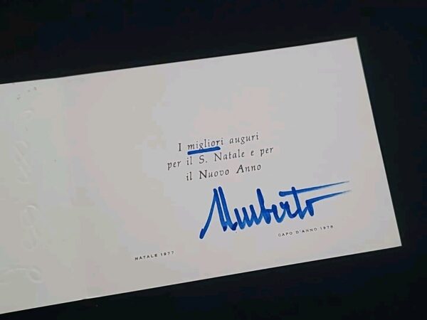 1977 King of Italy Umberto II Signed Christmas Card Italian Royalty Autograph IT - Image 4