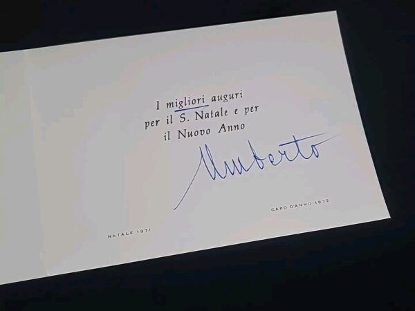 1971 King of Italy Umberto II Signed Christmas Card Italian Royalty Autograph IT - Image 4