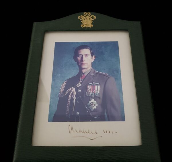 King Charles III Signed Royal Presentation Photo Prince Wales Cipher Royalty UK