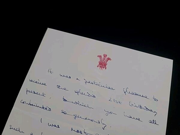 King Charles III Signed 21st Birthday Letter Document Prince of Wales Cipher UK - Image 10