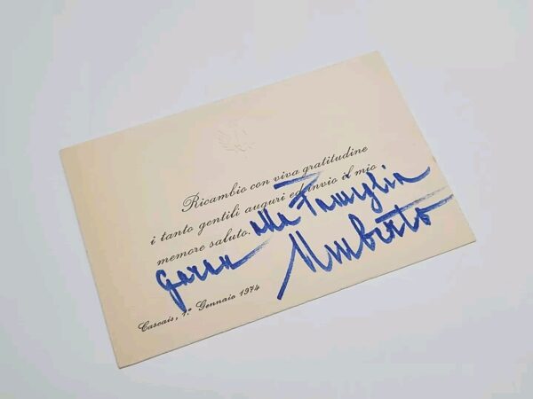 1974 King of Italy Umberto II Signed Christmas Card Italian Royalty Autograph IT - Image 12