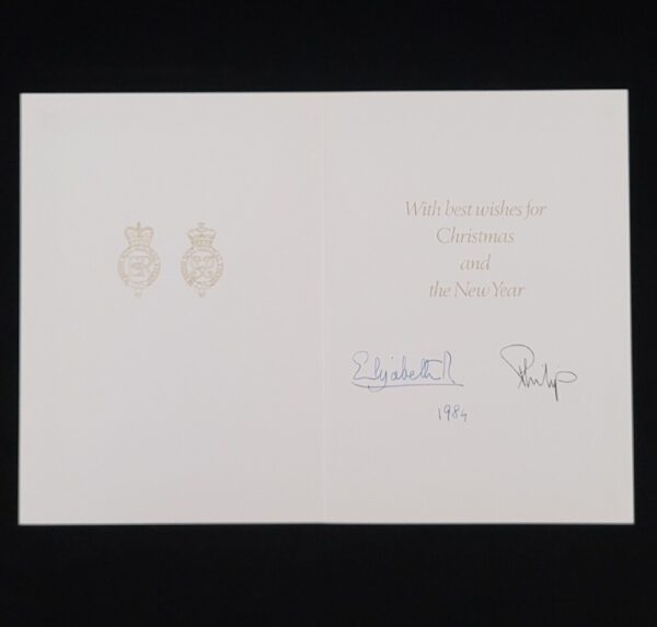 1984 Queen Elizabeth II Signed Christmas Card Prince Philip Duke British Royalty - Image 11