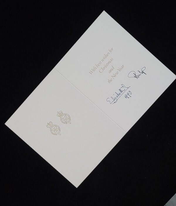 1990 Queen Elizabeth II Signed Royal Christmas Card Prince Philip Duke Edinburgh - Image 15