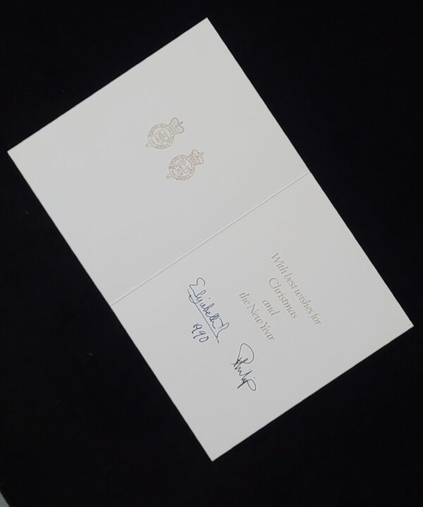 1990 Queen Elizabeth II Signed Royal Christmas Card Prince Philip Duke Edinburgh - Image 16