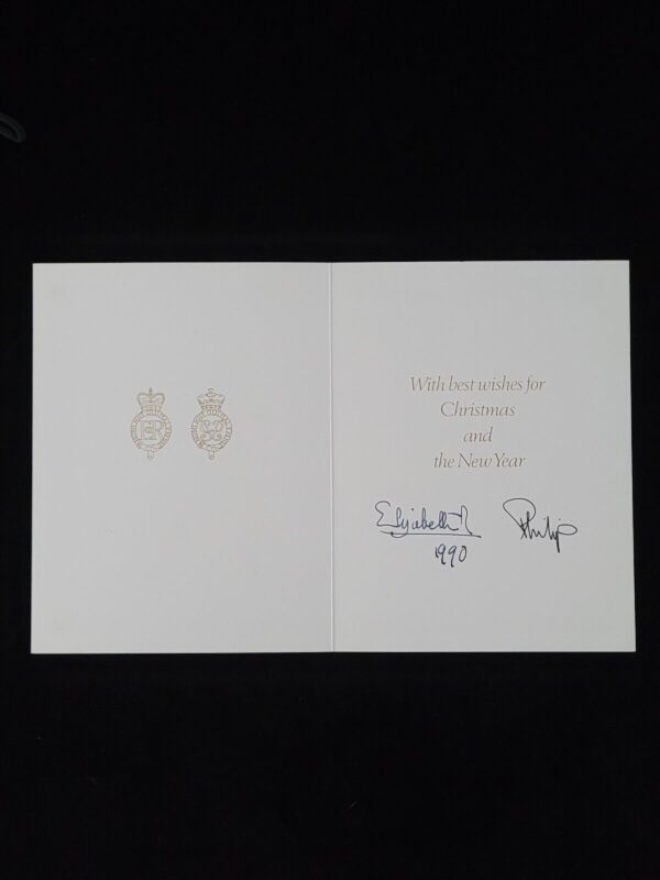 1990 Queen Elizabeth II Signed Royal Christmas Card Prince Philip Duke Edinburgh - Image 23