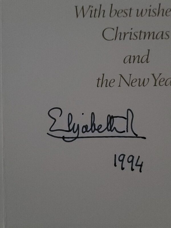 1994 Queen Elizabeth II Signed Christmas Card Royal Autograph British Royalty UK - Image 2