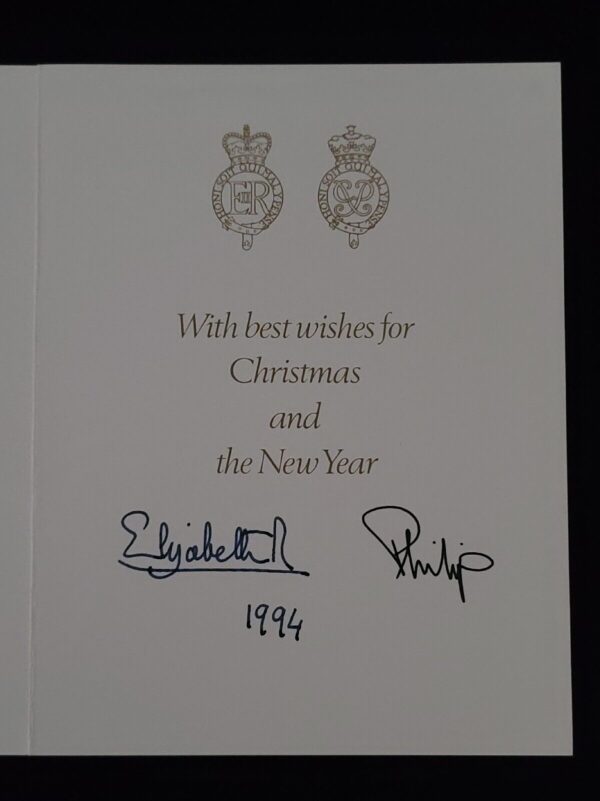 1994 Queen Elizabeth II Signed Christmas Card Royal Autograph British Royalty UK - Image 5