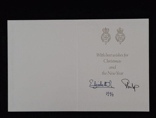 1994 Queen Elizabeth II Signed Christmas Card Royal Autograph British Royalty UK - Image 15