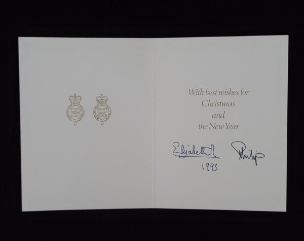 1993 Queen Elizabeth II Signed Royal Christmas Card British Royalty Autograph UK - Image 3