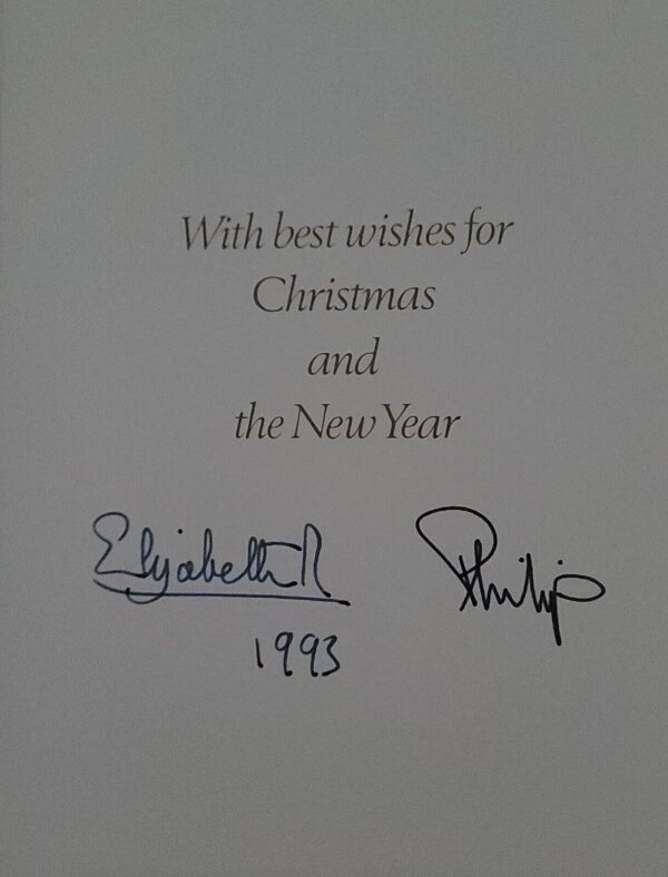 1993 Queen Elizabeth II Signed Royal Christmas Card British Royalty Autograph UK - Image 8