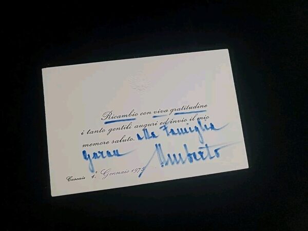 Umberto II Signed Royal Card Autographed King of Italy Emperor Ethiopia Royalty - Image 3