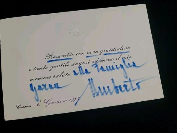 Umberto II Signed Royal Card Autographed King of Italy Emperor Ethiopia Royalty - Image 4