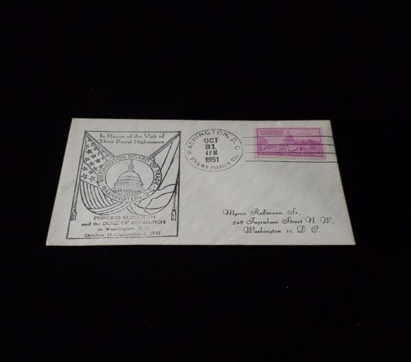 1951 Princess Elizabeth Queen Elizabeth II Royal Visit Washington DC Envelope UK - Image 2