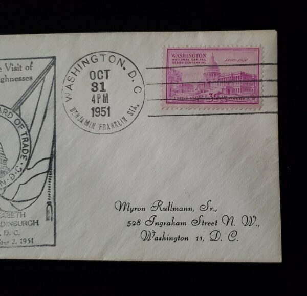 1951 Princess Elizabeth Queen Elizabeth II Royal Visit Washington DC Envelope UK - Image 5