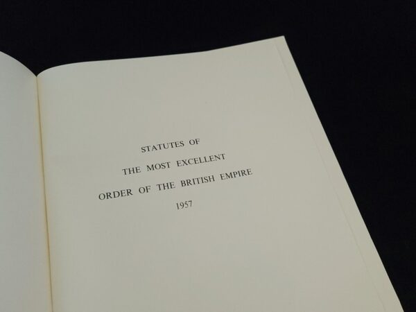 1957 Statutes Order of The British Empire Booklet Elizabeth II OBE Document Book - Image 2