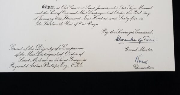 Royal Document Elizabeth II Hand Signed OBE Certificate Royalty Seal Cipher UK - Image 7