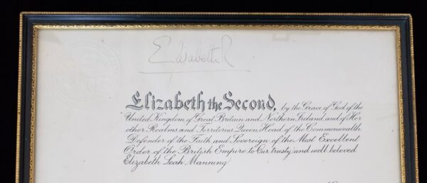 Queen Elizabeth II Hand Signed OBE Certificate Royal Document Cipher Royalty UK - Image 6