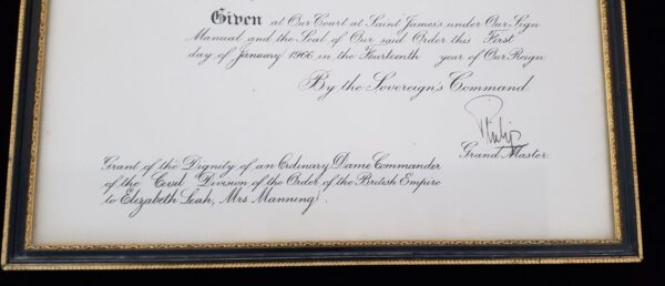 Queen Elizabeth II Hand Signed OBE Certificate Royal Document Cipher Royalty UK - Image 8