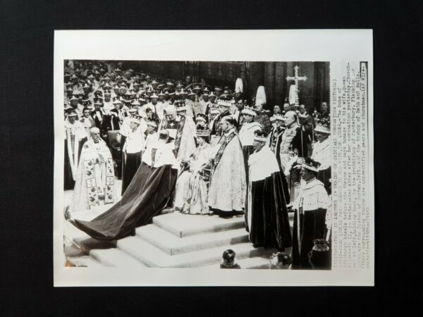 1953 Antique Official Royal Press Photograph Queen Elizabeth II Coronation ERII