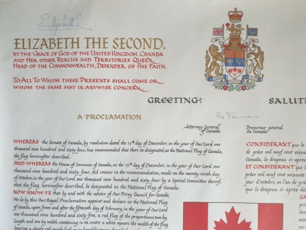 Rare 1965 Queen Elizabeth II Royal Canadian Proclamation Order Decree Document - Image 12